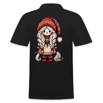 Mignon elfe de Noël style scandinave - Polo Homme - noir - Dos - Kai (181cm)