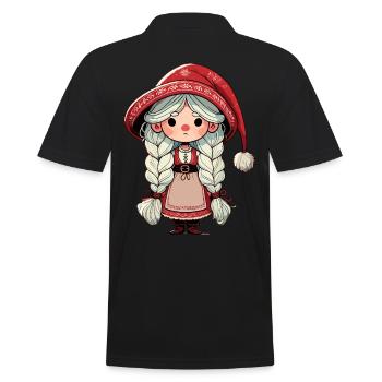 Gnome de Noël femme à la scandinave - Polo Homme - noir - Dos - Kai (181cm)