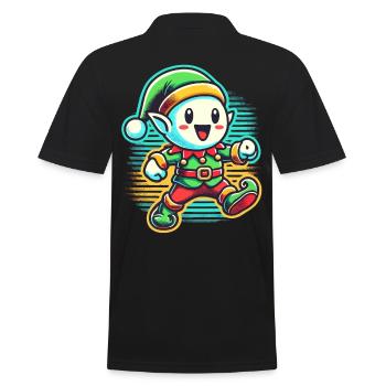 Joyeux Noël Gnome Dessin Animé - Polo Homme - noir - Dos - Kai (181cm)