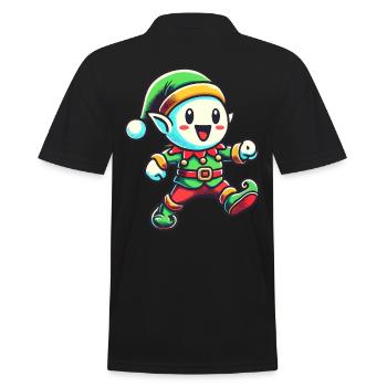 Joyeux nain de Noël pour une ambiance festive - Polo Homme - noir - Dos - Kai (181cm)