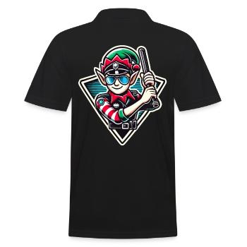 Elfe de Noël Humour Police Look - Polo Homme - noir - Dos - Kai (181cm)