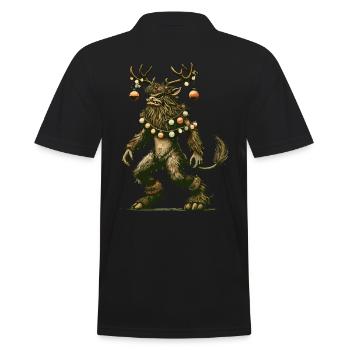 Festive Krampus Christmas Magic - Men's Polo Shirt - black - Back - Kai (181cm)