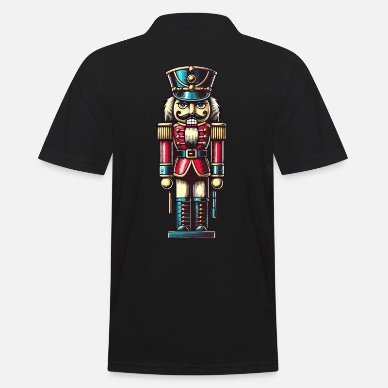 Weihnachtlicher Nussknacker Edel - Männer Poloshirt - Schwarz
