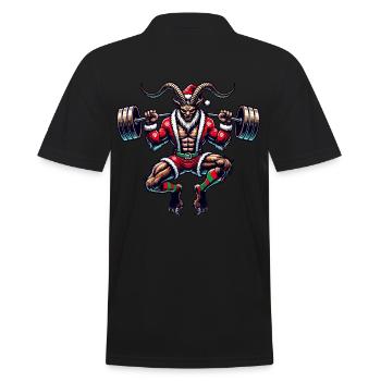 Noël Krampus Bodybuilder Entraînement musculaire - Polo Homme - noir - Dos - Kai (181cm)