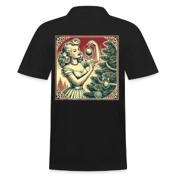 Noël rétro pin-up nostalgie - Polo Homme - noir - Dos - Kai (181cm)