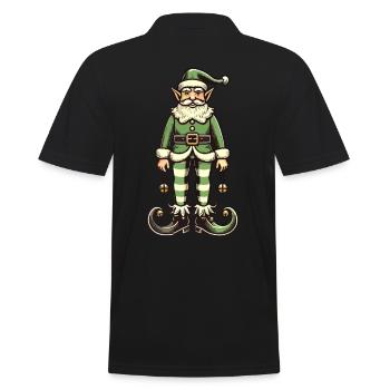 Elfe de Noël en costume vert blanc - Polo Homme - noir - Dos - Kai (181cm)