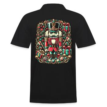 Nutcracker Christmas Festive Colorful - Men's Polo Shirt - black - Back - Kai (181cm)