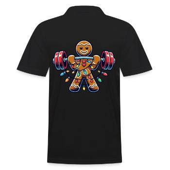 Noël Pain d’épice Bodybuilder Humour - Polo Homme - noir - Dos - Kai (181cm)