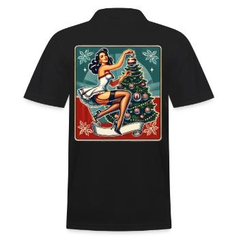 Pin-Up de Noël rétro style vintage - Polo Homme - noir - Dos - Kai (181cm)