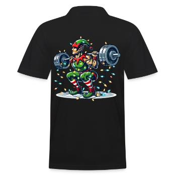 Entraînement d’haltères elfes de renforcement musculaire de Noël - Polo Homme - noir - Dos - Kai (181cm)