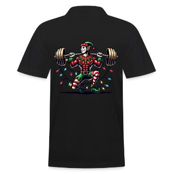 Gym de Noël Elfe Haltérophilie - Polo Homme - noir - Dos - Kai (181cm)