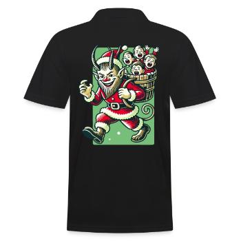 Weihnachtsmann Krampus Unartige Kinder Folklore - Männer Poloshirt - Schwarz - Hinten - Kai (181cm)