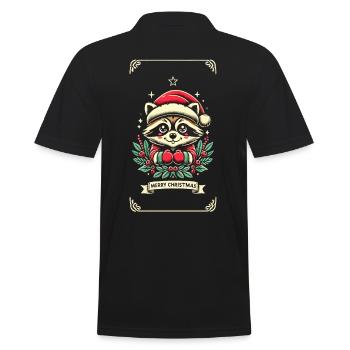 Ambiance de Noël mignon raton laveur - Polo Homme - noir - Dos - Kai (181cm)