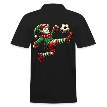 Soccer Playing Eleven With Ball - Men's Polo Shirt - black - Back - Kai (181cm)