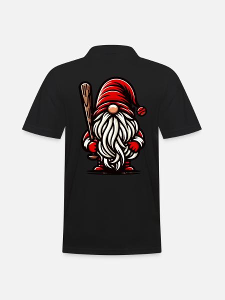 Weihnachtlicher Baseball Gnom Zwerg Sport Fan - Männer Poloshirt - Schwarz