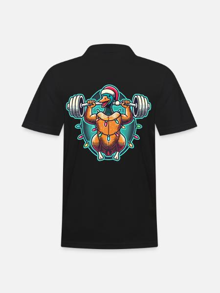 Sjov Jul Gås Bodybuilding Jul - Herre poloshirt - sort