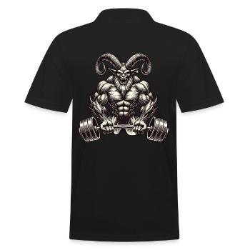 Weihnachtlicher Krampus Bodybuilder Muskeltraining - Männer Poloshirt - Schwarz - Hinten - Kai (181cm)