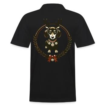 Teckel avec des bois dans une couronne festive - Polo Homme - noir - Dos - Kai (181cm)