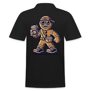 Funny gingerbread snob for Christmas - Men's Polo Shirt - black - Back - Kai (181cm)