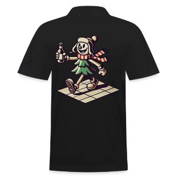 Promenade de la mascotte de Noël rétro - Polo Homme - noir - Dos - Kai (181cm)