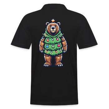 Ours de Noël avec arbre de lumière - Polo Homme - noir - Dos - Kai (181cm)