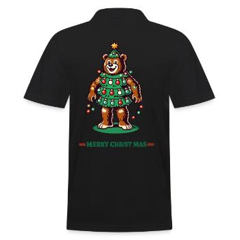 Ours blanc joyeux Noël avec des guirlandes lumineuses - Polo Homme - noir - Dos - Kai (181cm)