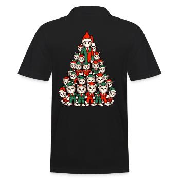Noël arbre de Noël chats - Polo Homme - noir - Dos - Kai (181cm)