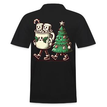 Joyeux Noël Style Rétro - Polo Homme - noir - Dos - Kai (181cm)