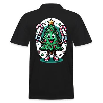 Joyeux Noël Sapin Rétro - Polo Homme - noir - Dos - Kai (181cm)