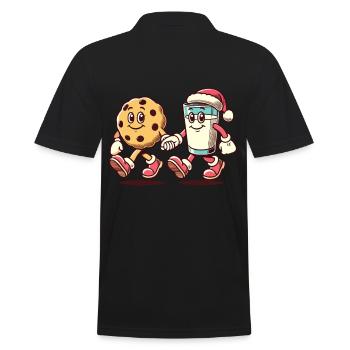 Biscuits and milk Christmas friends - Men's Polo Shirt - black - Back - Kai (181cm)