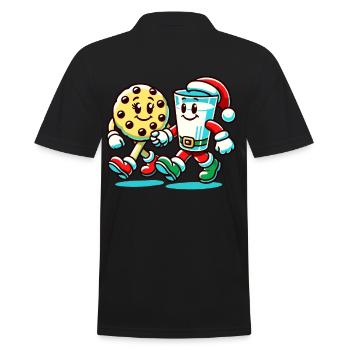 Merry Christmas Time Cookies And Milk - Men's Polo Shirt - black - Back - Kai (181cm)