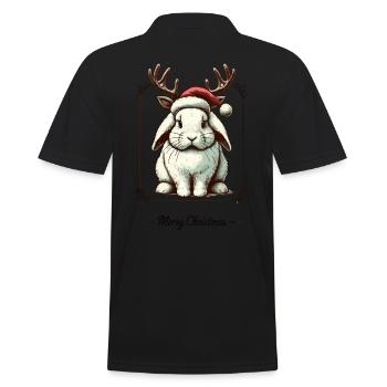 Niedlicher Hase Weihnachten Stil - Männer Poloshirt - Schwarz - Hinten - Kai (181cm)