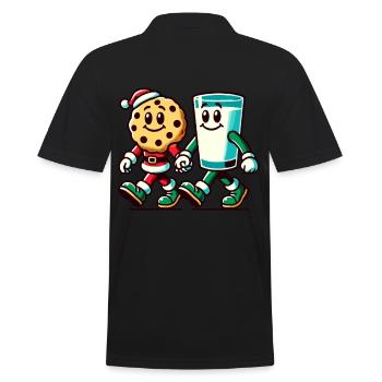 Christmas Biscuit And Milk Delight - Men's Polo Shirt - black - Back - Kai (181cm)