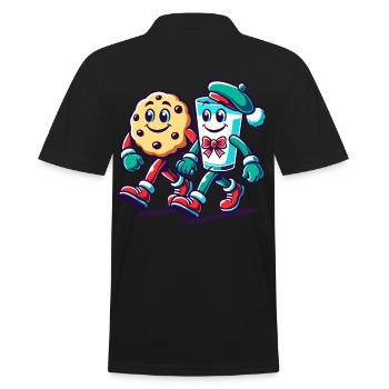 Biscuit and milk in a friendship march - Men's Polo Shirt - black - Back - Kai (181cm)