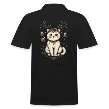 Joyeux Noël Amis Chats - Polo Homme - noir - Dos - Kai (181cm)