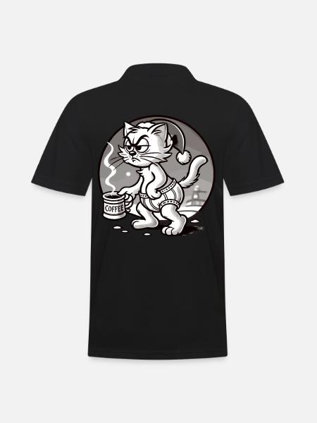 With Coffee Christmas - Men's Polo Shirt - black