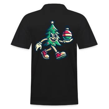 Joyeux sapin de Noël look rétro - Polo Homme - noir - Dos - Kai (181cm)