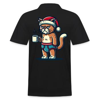 Chat Noël drôle - Polo Homme - noir - Dos - Kai (181cm)