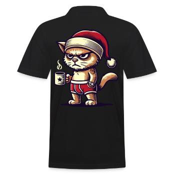 Drôle de chat de Noël - Polo Homme - noir - Dos - Kai (181cm)