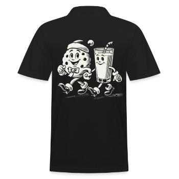toMerry Christmas with biscuit and milk - Men's Polo Shirt - black - Back - Kai (181cm)