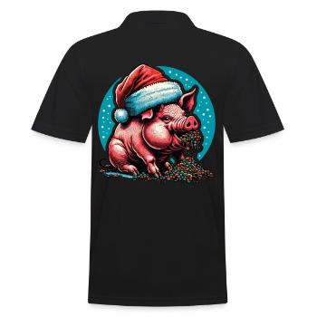 Noël Gourmand Cochon Gourmand - Polo Homme - noir - Dos - Kai (181cm)