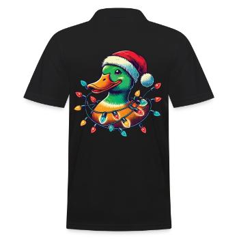Drôle de canard avec lumière de Noël - Polo Homme - noir - Dos - Kai (181cm)