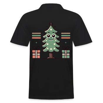 Joyeux sapin de Noël avec des cadeaux - Polo Homme - noir - Dos - Kai (181cm)