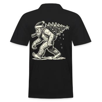 Bigfoot de Noël avec arbre de Noël - Polo Homme - noir - Dos - Kai (181cm)