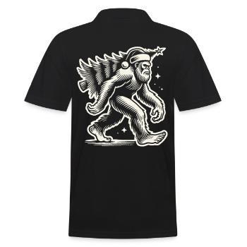Bigfoot de Noël avec arbre de Noël style rétro - Polo Homme - noir - Dos - Kai (181cm)