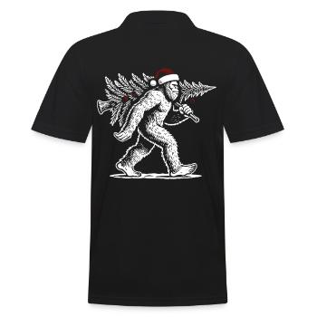 Yéti de Noël avec arbre de Noël - Polo Homme - noir - Dos - Kai (181cm)