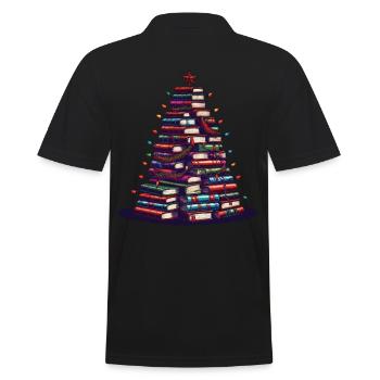 Livres Sapin de Noël pour les amateurs de livres - Polo Homme - noir - Dos - Kai (181cm)