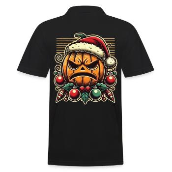 Halloween Weihnachten Kürbis Spaß - Männer Poloshirt - Schwarz - Hinten - Kai (181cm)