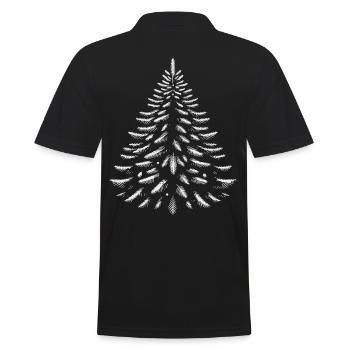 Schlichte Weihnachtsbaum Silhouette - Männer Poloshirt - Schwarz - Hinten - Kai (181cm)