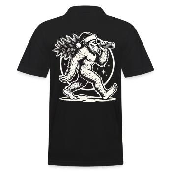 Bigfoot de Noël avec arbre de Noël - Polo Homme - noir - Dos - Kai (181cm)